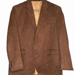 Lauren Ralph Lauren Men 42R Faux Suede Sport Coat Blazer Brown Classic Formal